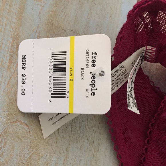 NWT Free People Mesh Embroidered Bralette - Picture 5 of 6